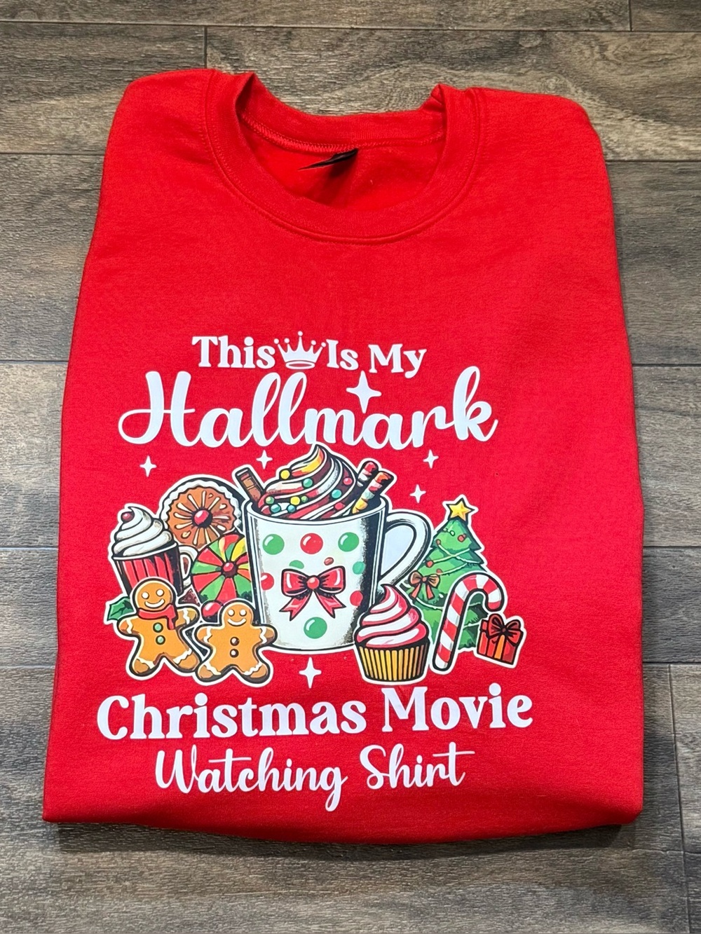 Hallmark Holiday Graphic Sweatshirt handcrafted 100% cotton